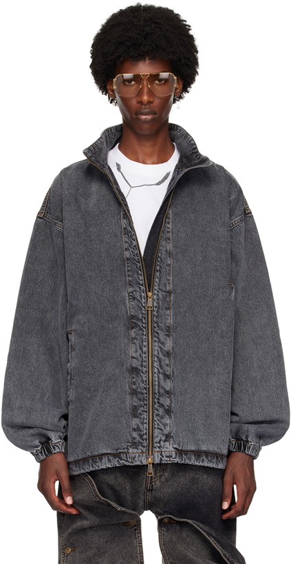 Photo: Y/Project Gray Pinched Logo Denim Jacket