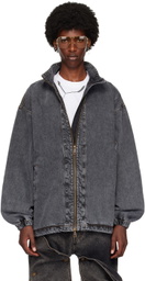 Y/Project Gray Pinched Logo Denim Jacket