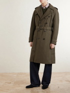 Private White V.C. - The Despatch Rider's Double-Breasted Belted Cotton Trench Coat - Green