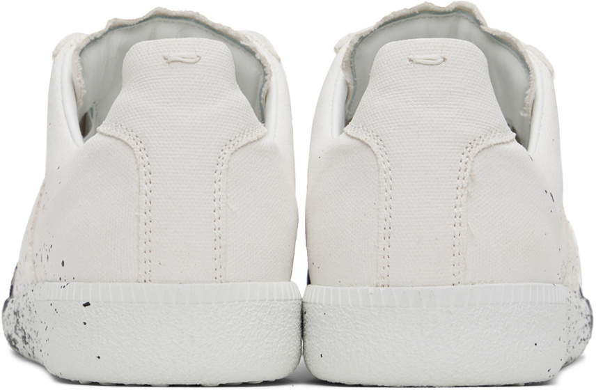 【Maison Margiela】Replica Paint Sneakers White:Black Maison Margiela Replica Paint low-top Sneakers | White