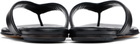 Le Monde Beryl Black Leather Thong Sandals