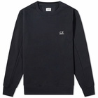 C.P. Company Men's Logo Crew Sweat in Total Eclipse