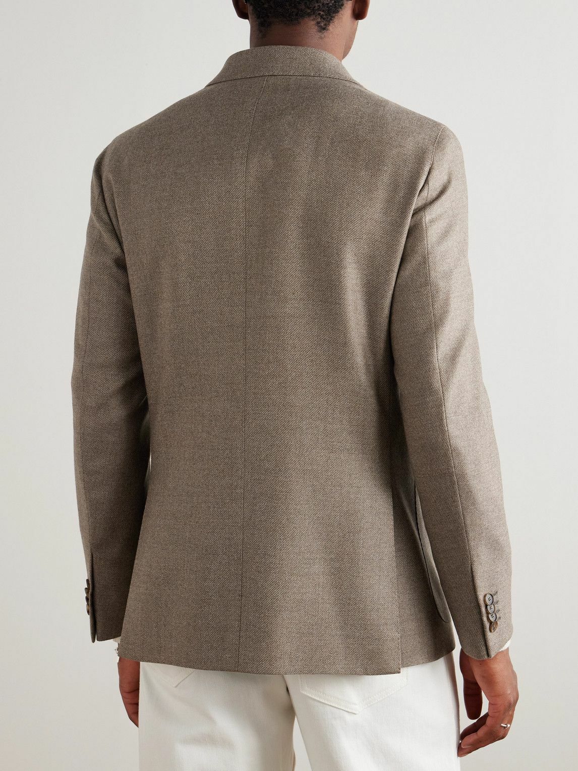 Caruso - Brushed-Wool Overshirt - Brown