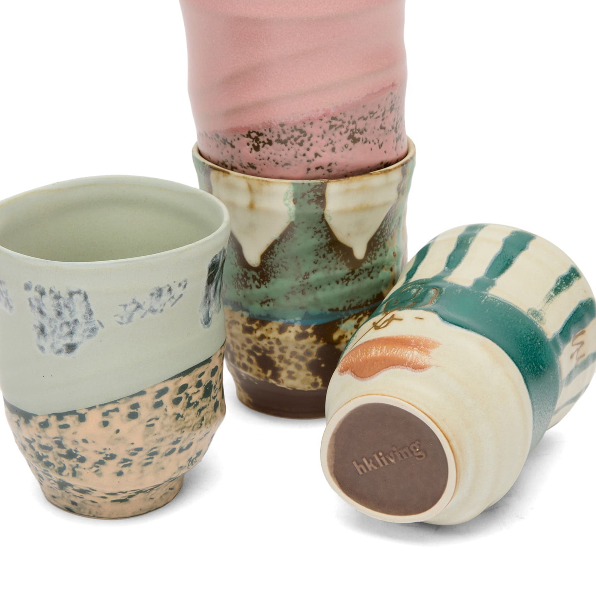 HKliving Artist Ceramics Coffee Mugs - Set of 4 in Multi 