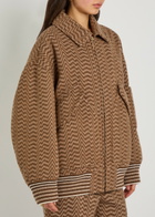 Missoni Zigzag Wool-blend Bomber Jacket Camel