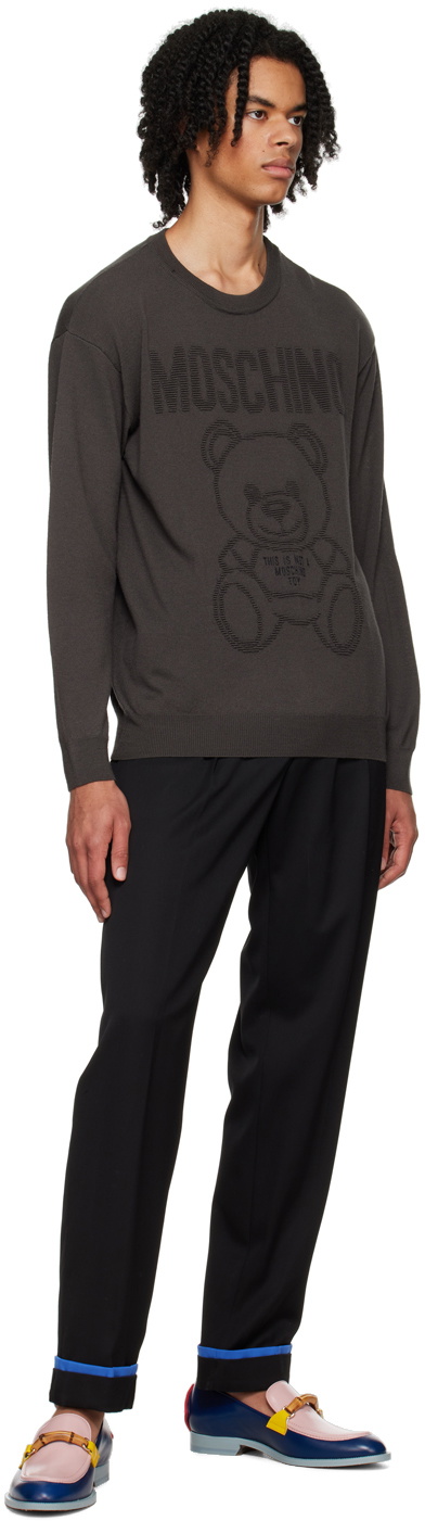 Moschino Gray Jacquard Sweater
