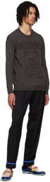 Moschino Gray Jacquard Sweater