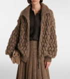 Brunello Cucinelli Open-knit sequined mohair and wool-blend cardigan