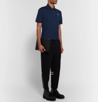 Alexander McQueen - Slim-Fit Embroidered Cotton-Piqué Polo Shirt - Men - Storm blue