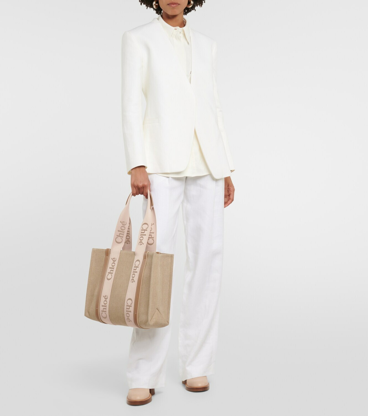 Chloé Woody Medium canvas tote bag