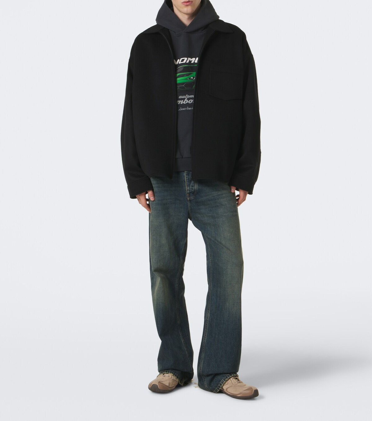 Balenciaga x Lamborghini printed cotton jersey hoodie