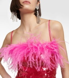 Giuseppe di Morabito Sequined feather-trimmed gown