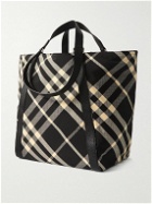 Burberry - Large Leather-Trimmed Checked Jacquard Tote Bag