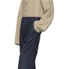 Chin Mens Navy and Red Patch Pocket Trousers