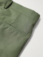 UMIT BENAN B - Tapered Pleated Cotton and Silk-Blend Trousers - Green