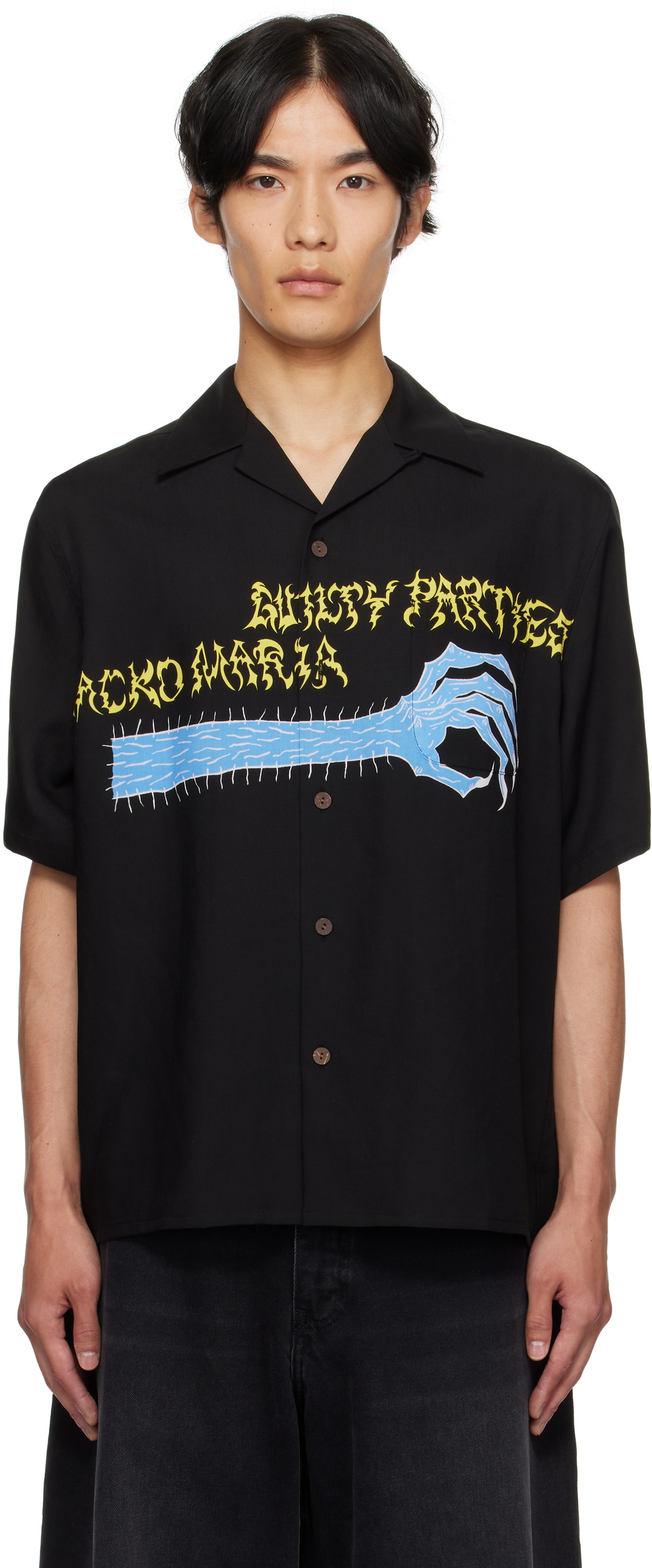 WACKO MARIA Black NECKFACE Edition S/S Shirt