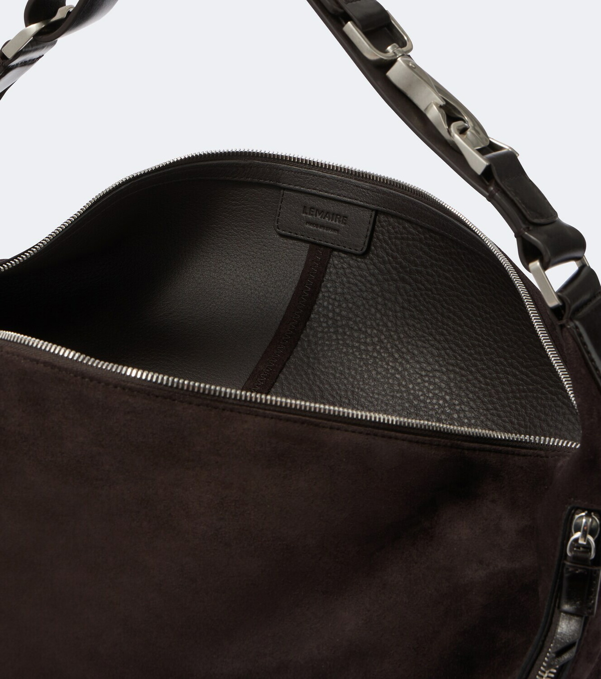 Lemaire Quiver Clip large suede shoulder bag