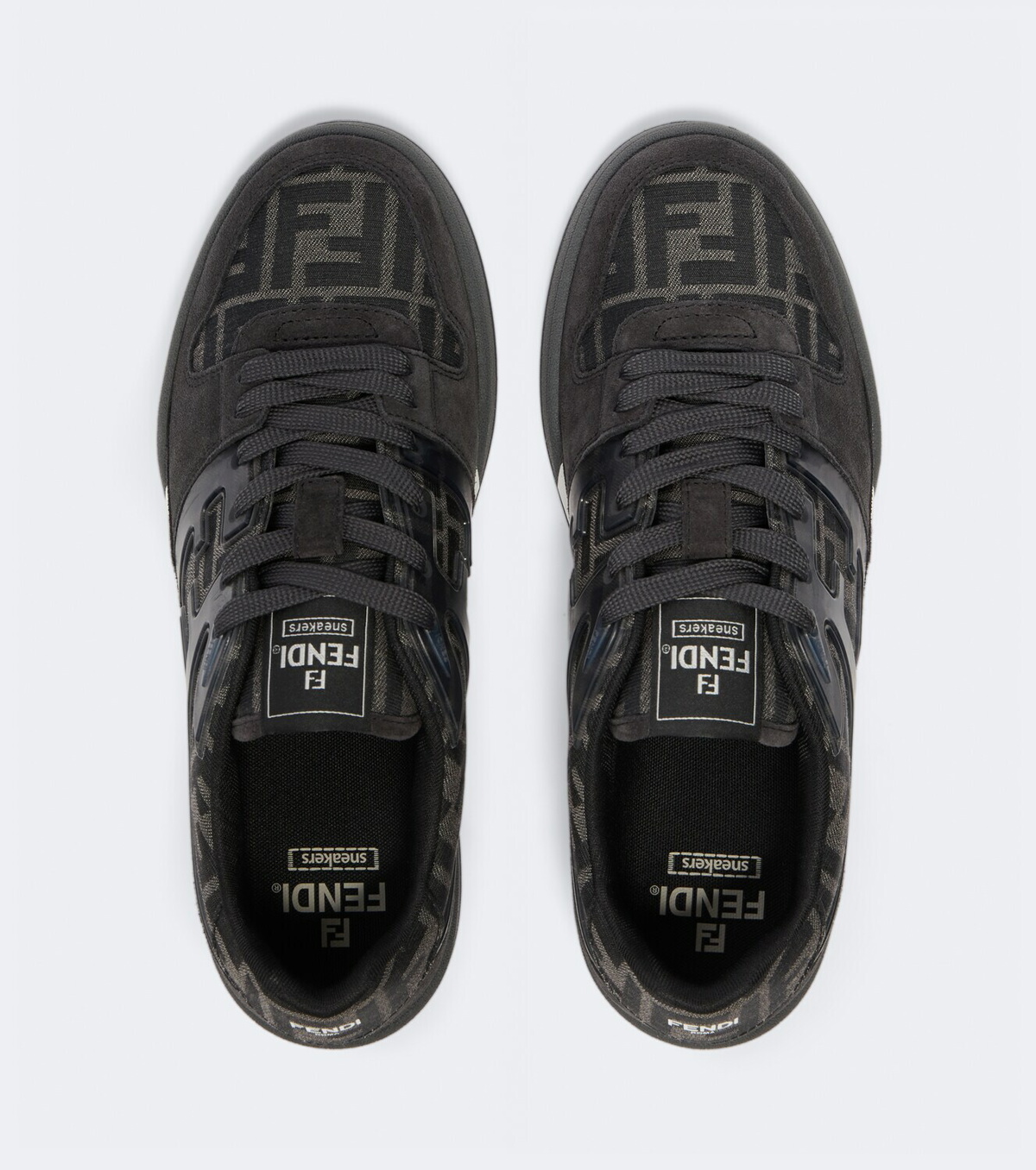 Fendi Fendi Match FF Zucca suede-trimmed sneakers