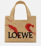 Loewe Paula's Ibiza Font Mini raffia tote bag