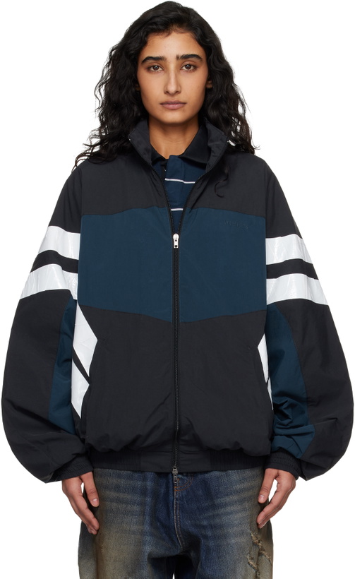 Photo: VETEMENTS Black & Navy Taped Track Jacket
