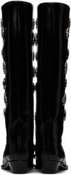 Toga Pulla SSENSE Exclusive Black Leather Embellished Tall Boots
