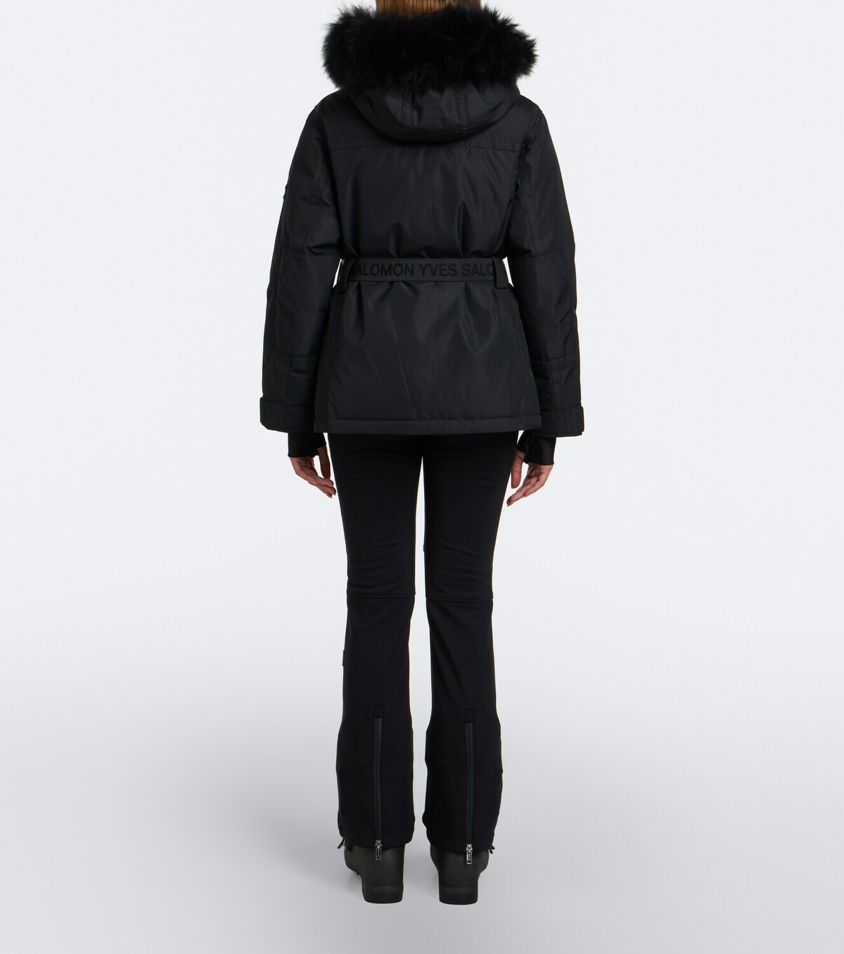 Yves Salomon Belted shearling-trimmed ski jacket