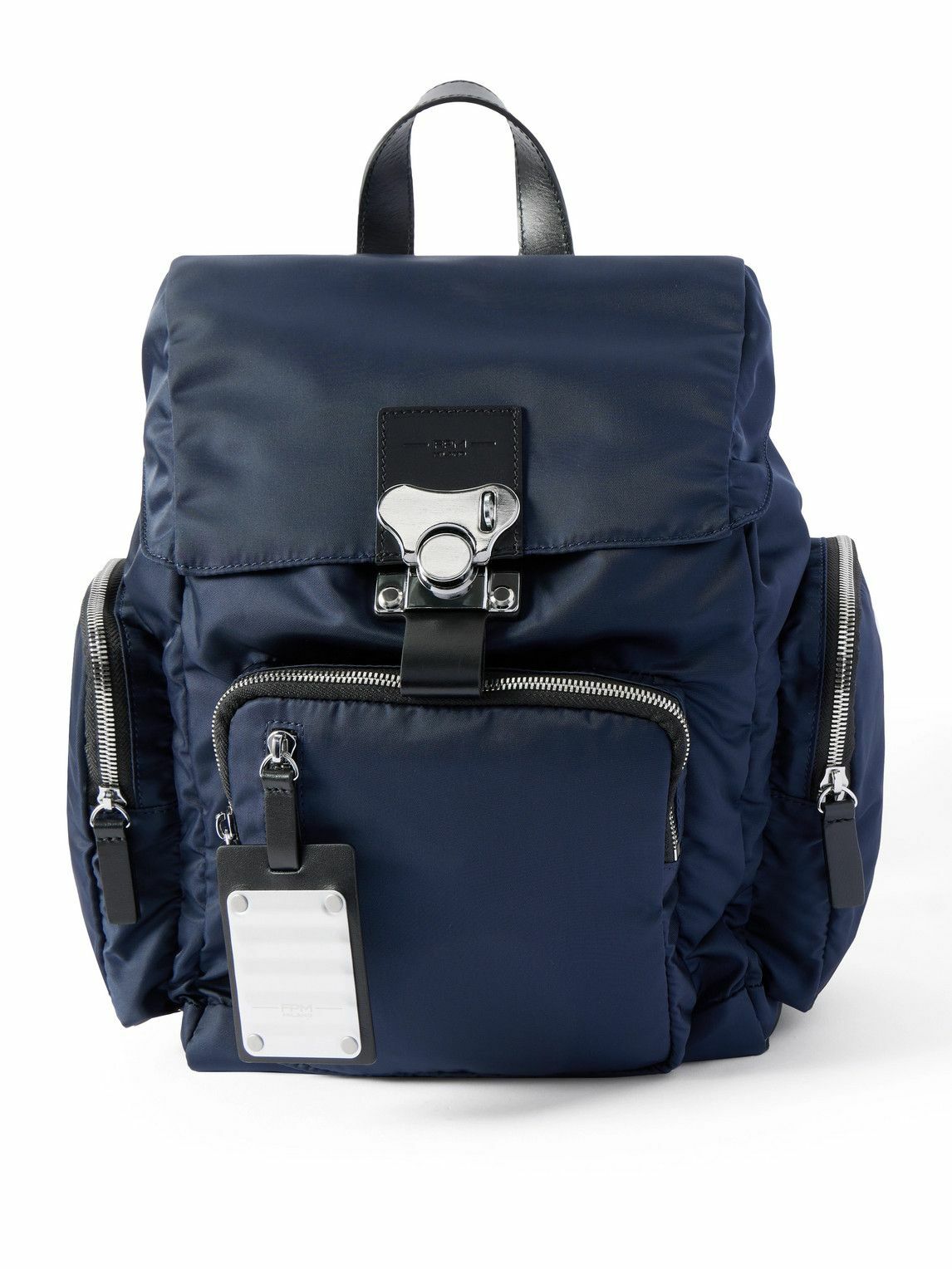FPM Milano - Bank on the Road Butterfly PC Small Leather-Trimmed ECONYL® Backpack
