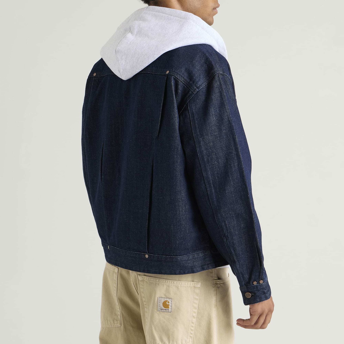 Dime Men's Pleated Denim Jacket in Indigo