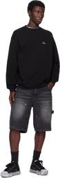 Dime Black Cursive Small Logo Crewneck Sweatshirt