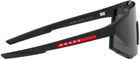 Prada Eyewear Black Linea Rossa Shield Sunglasses