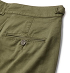 Orlebar Brown - Bulldog Cotton-Blend Twill Shorts - Army green