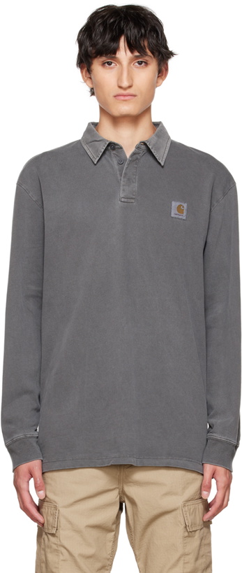 Photo: Carhartt Work In Progress Gray Cotton Polo