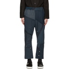 By Walid Blue Patchwork Marek Trousers