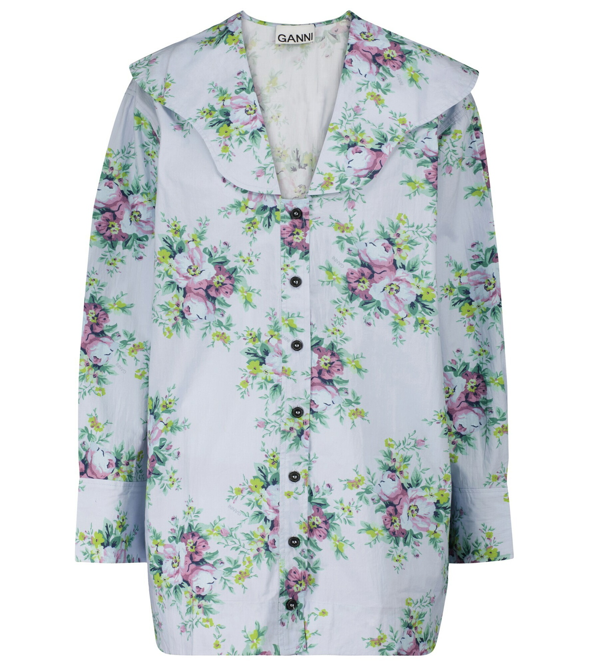 GANNI Pineneedle Green Satin Blouse main image 0