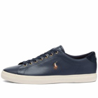 Polo Ralph Lauren Men's Pony Player Vulcanized Leather Sneakers in Newport Navy