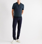 TOM FORD - Cotton and Silk-Blend Polo Shirt - Blue
