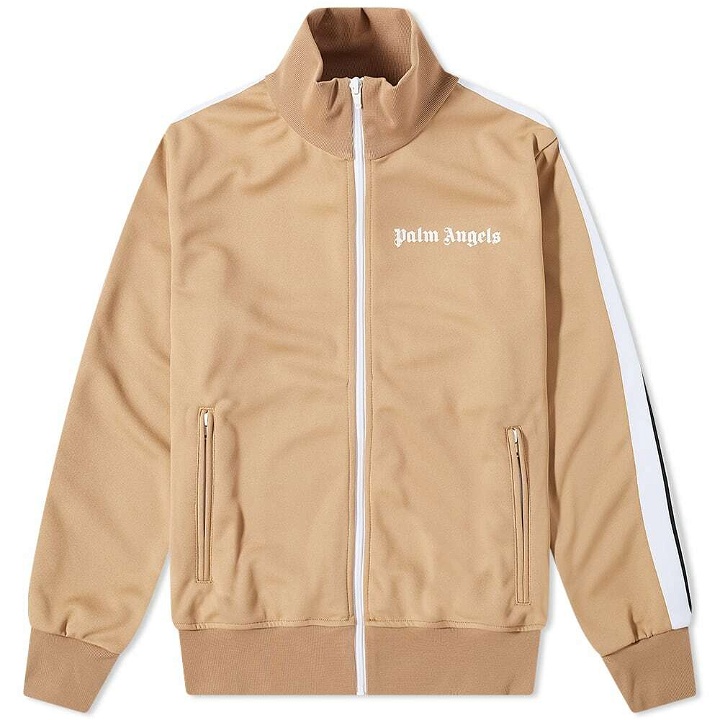 Photo: Palm Angels Men's Classic Track Jacket in Beige/White