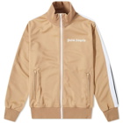 Palm Angels Men's Classic Track Jacket in Beige/White