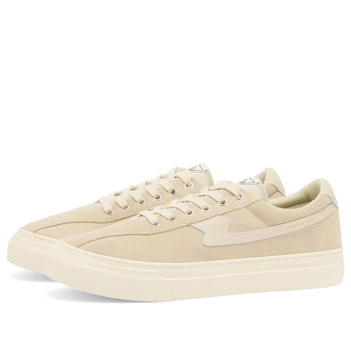 Stepney Workers Club Men's Dellow S-Strike Cup Suede Sneaker in Oat