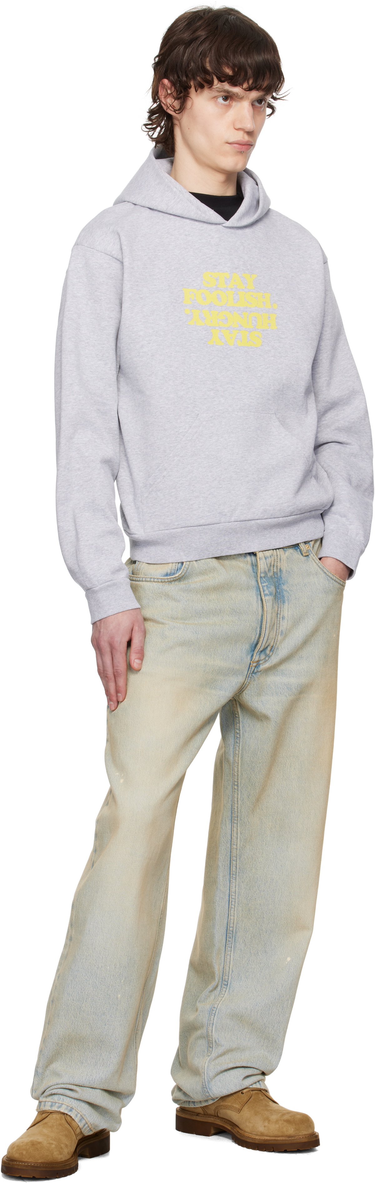 Coperni Gray 'Stay Foolish' Printed Hoodie