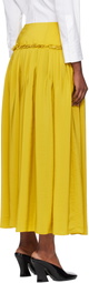 Lanvin Yellow Basque Charmeuse Midi Skirt