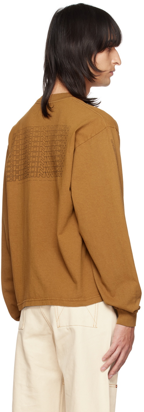 CARSON WACH Brown Printed Long Sleeve T-Shirt