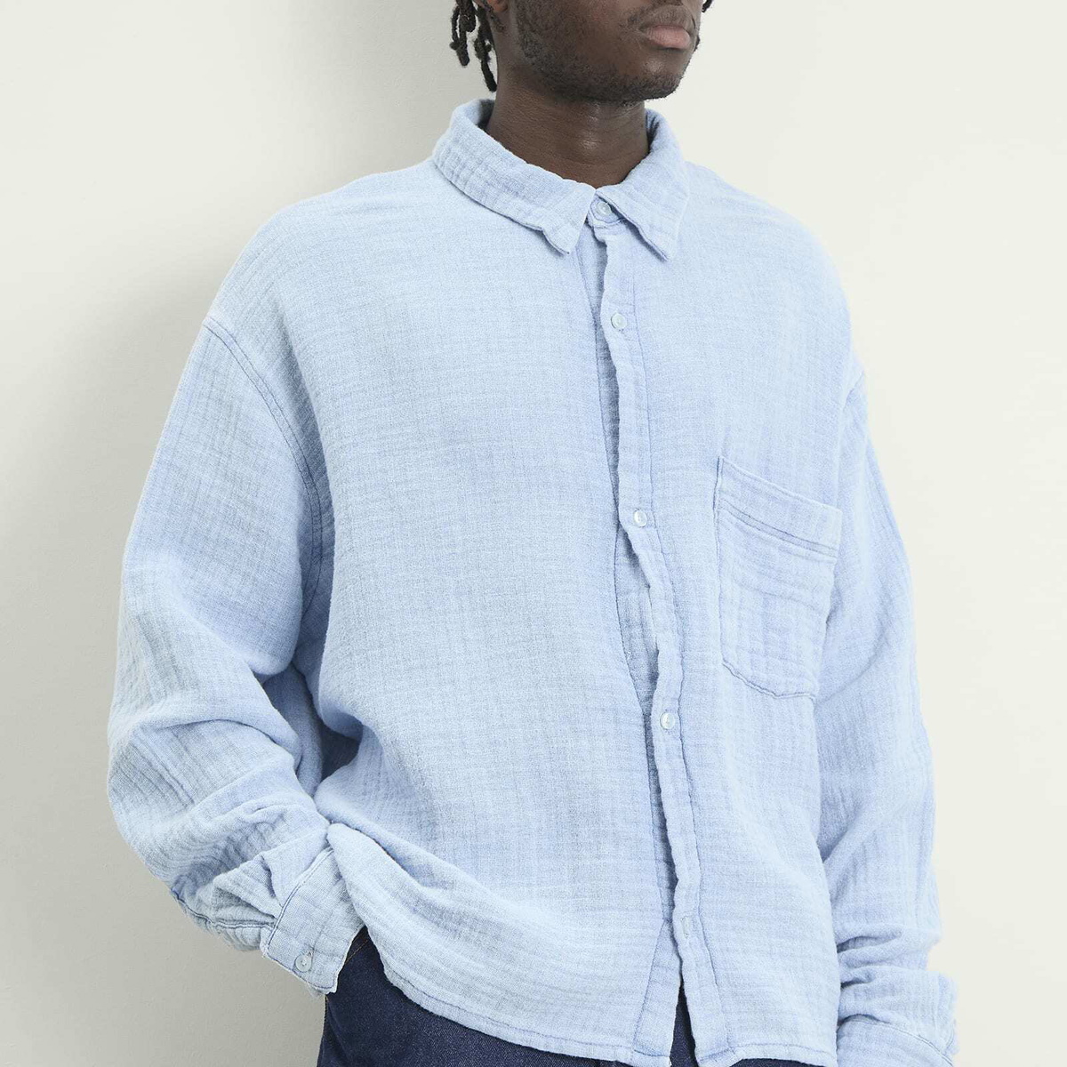 Won Hundred Men's Maza Shirt in Bleached Blue