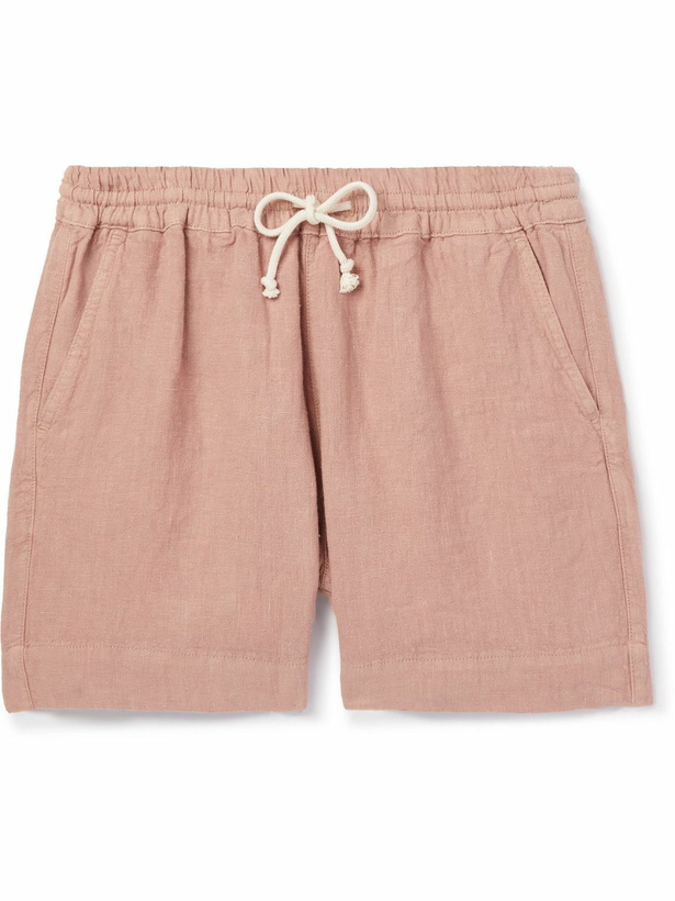 Photo: La Paz - Pestana Straight-Leg Linen Drawstring Shorts - Orange