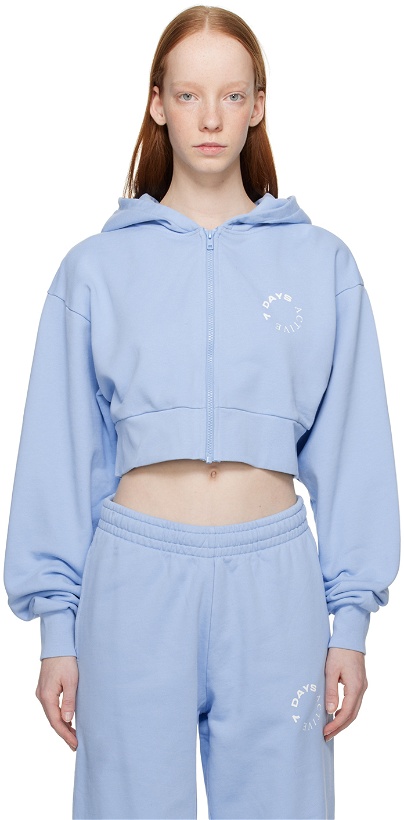 Photo: 7 DAYS Active Blue Cropped Hoodie
