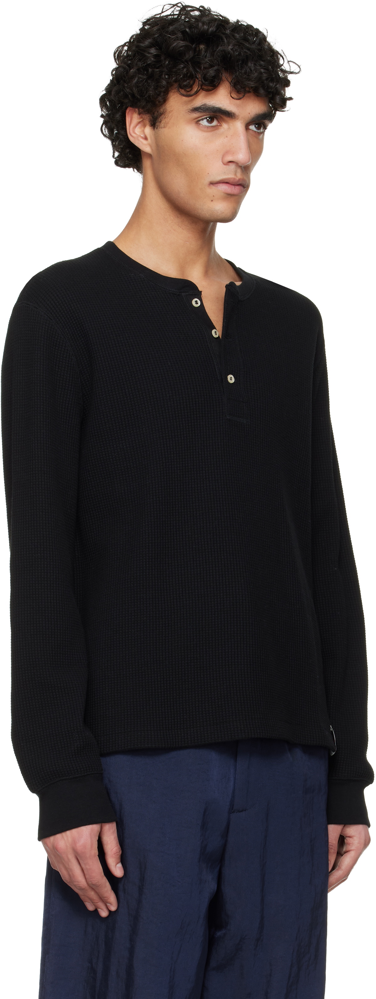 Polo Ralph Lauren Black Authentic Waffle Henley