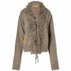 Brain Dead Women's Marled Embroidered Cardigan in Clay