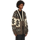 Fumito Ganryu Brown Intarsia Knit Cardigan