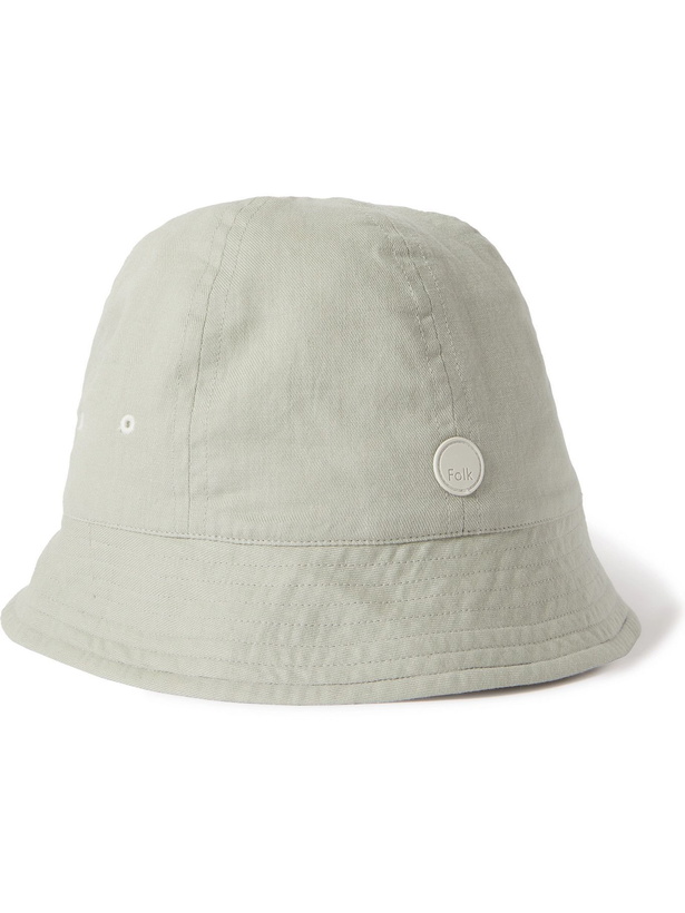 Photo: FOLK - Seoul Logo-Appliquéd Cotton Bucket Hat