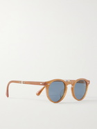 OLIVER PEOPLES - Gregory Peck Round-Frame Tortoiseshell Acetate Polarised Folding Sunglasses - Brown